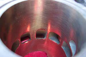 Ports in the 1987 TZ250 Cylinders were similar to the '86 designs.